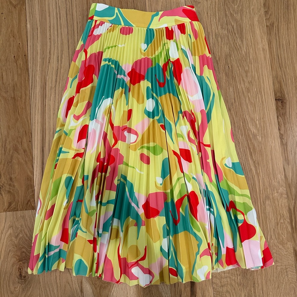 Colorful Abstract Pleated Skirt
